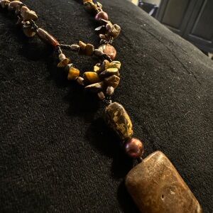 Chunky brown/reddish brown stone necklace